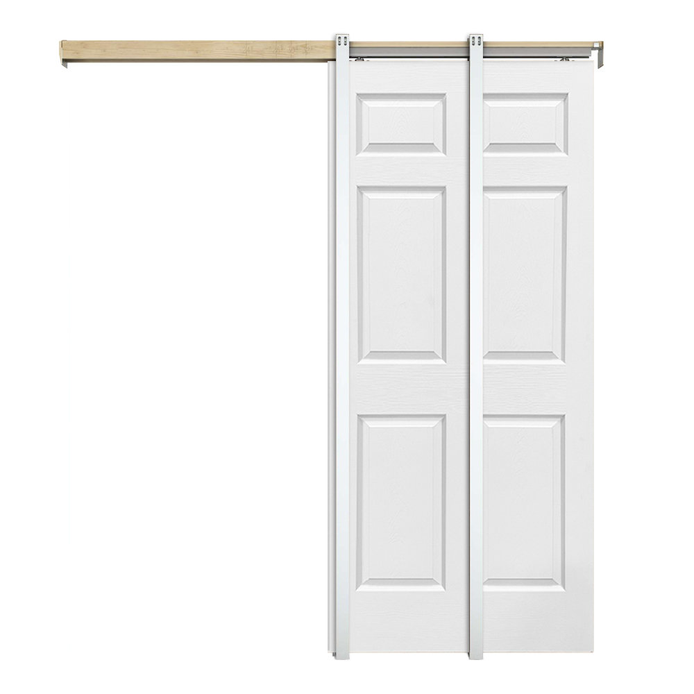 Calhome 80'' Hollow Paneled Painted Sliding Closet Doors Wayfair