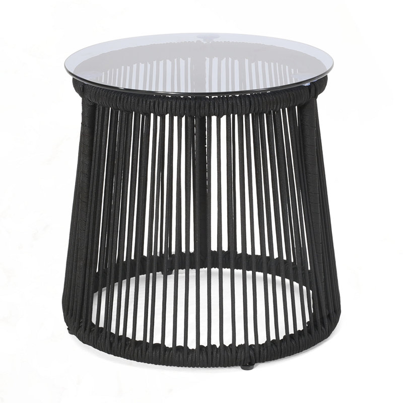 Outdoor Patio Side Table, Black