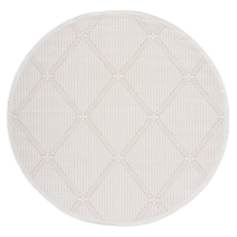 Tapis d'intérieur / extérieur à motif géométrique Kircher Performance, Rond 8 pi