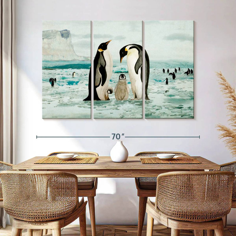 Brampt Emperor Penguin Family, 42" H x 65" W