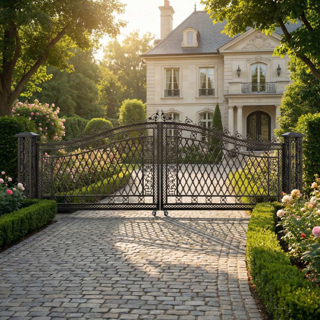 85'' H x 242'' W Brown Bronzed Metal Gate Art Frame Direct