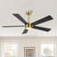 Ventilateur de plafond à 5 pales à DEL à intensité variable et télécommande, moteur CC réversible à 6 vitesses sans bruit-1592565382-1585681388