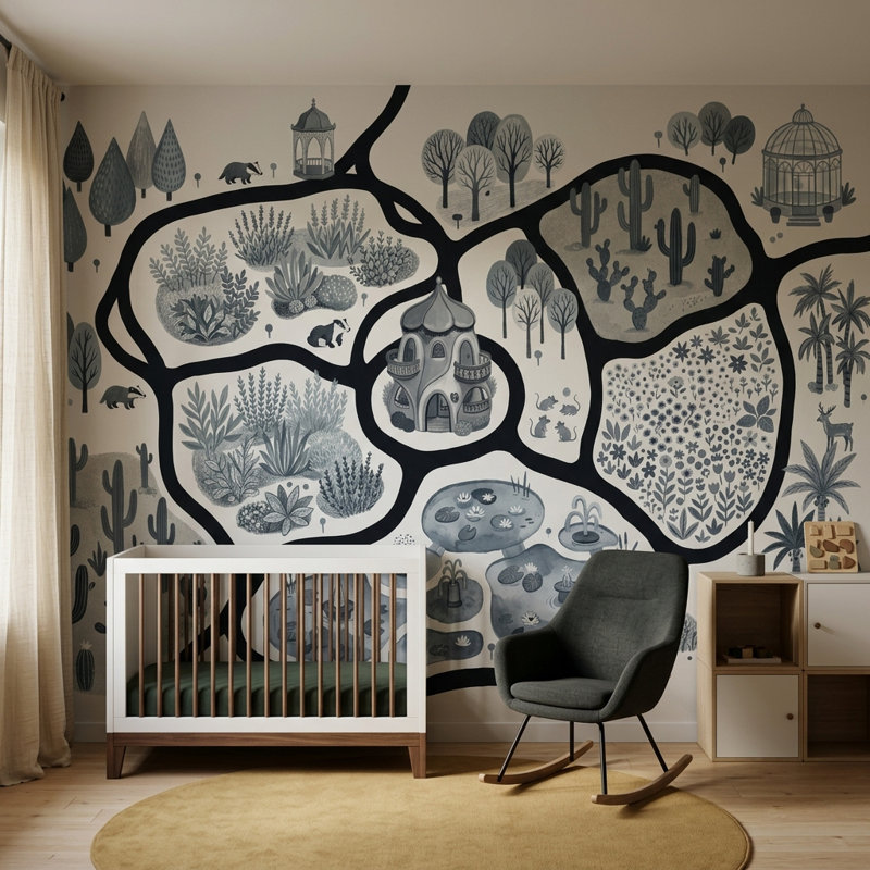 Murale de papier peint mural amovible, 120 po x 96 po, Peler et coller