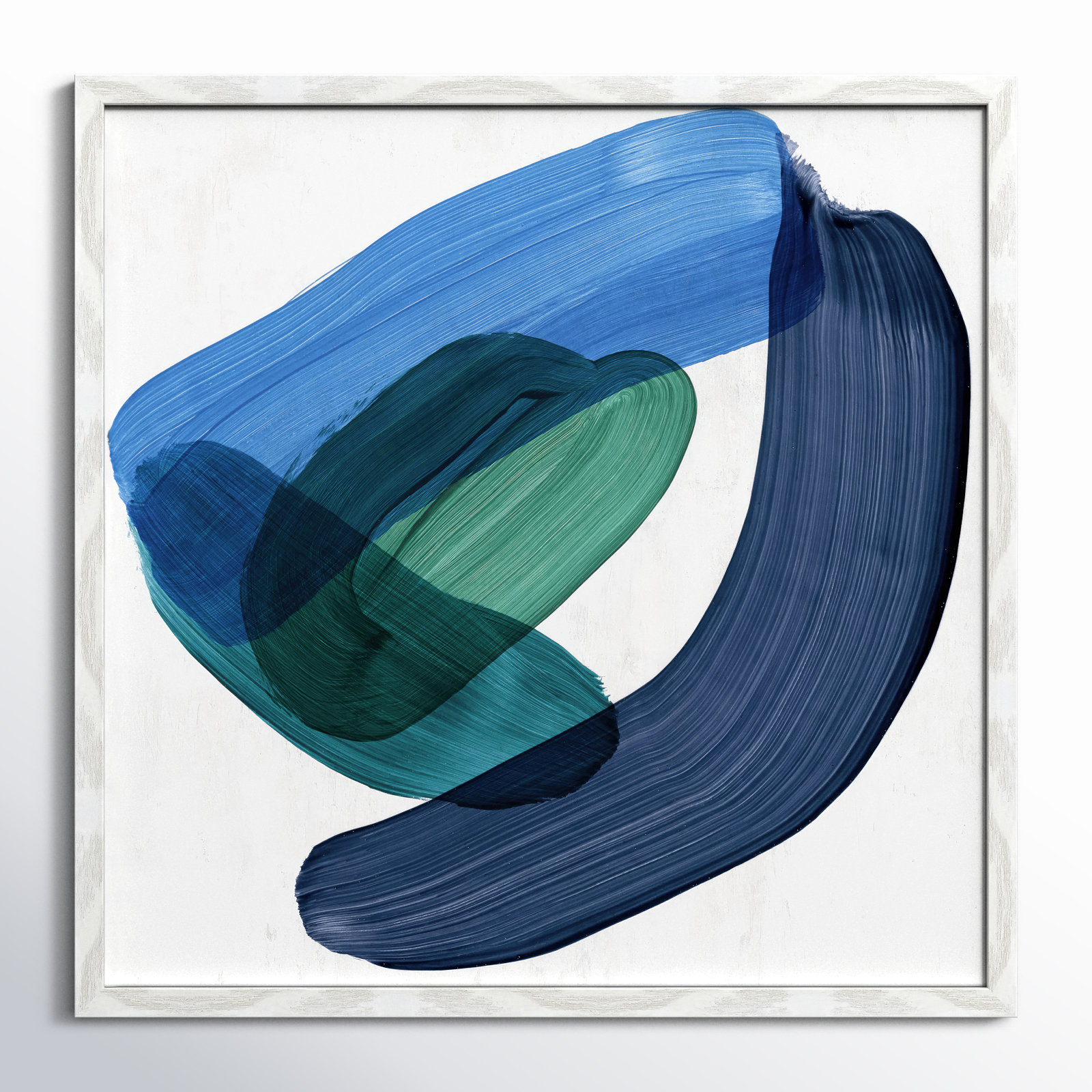 Smooth Bend II Painting, 27.5" H x 27.5" W x 0.75" D, White