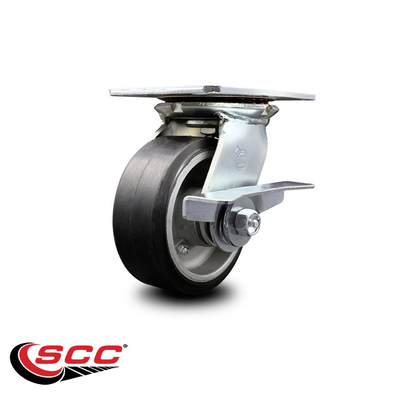 Rubber on Aluminum Caster
