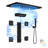 5-Function Luxury LED Thermostatic Shower System with Bluetooth Music, 4 Body Jets, Handheld Shower