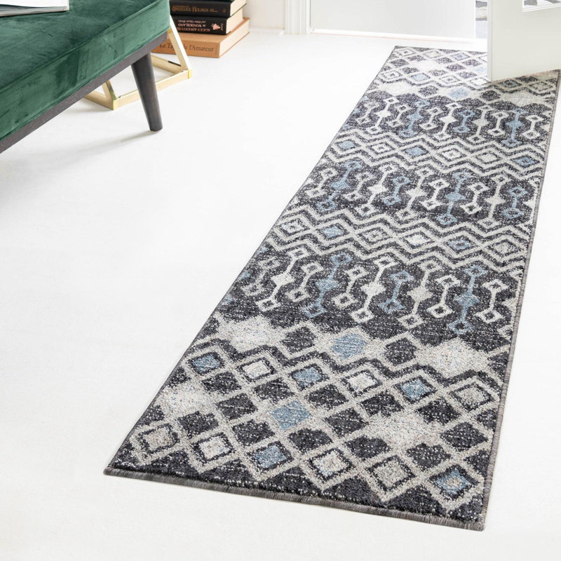 Barnkine Geometric Indoor Rug, Runner 2'7" x 12'