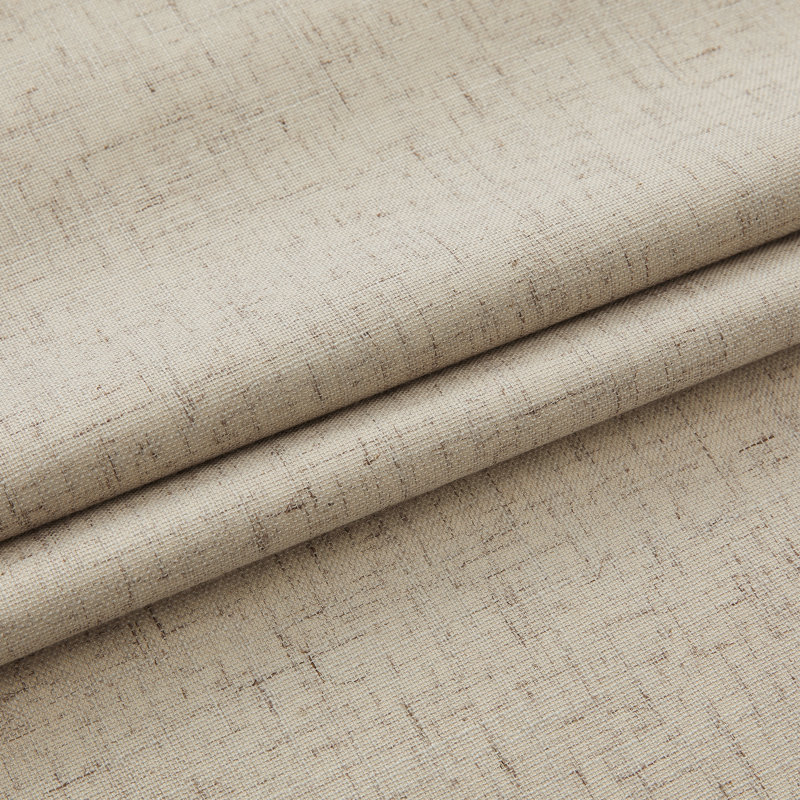 Leming 100% Waterproof and Blackout Solid Color Polyester Linen Textured Grommets Curtains Panel, 52" W x 84" L, Tan