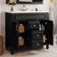 Meuble-lavabo moderne 36 po avec lavabo supérieur-112430089