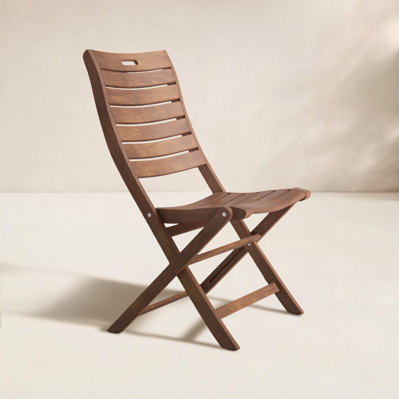 Chaise d'appoint d'extérieur Kinsler Eucalyptus, Brun