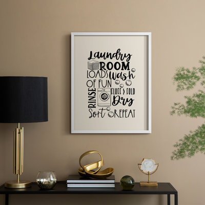 Laundry Room Framed Print - Solid Wood