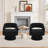 Modern 360° Swivel Barrel Accent Chair, Upholstered Armchair with Striped Backrest-1349793269