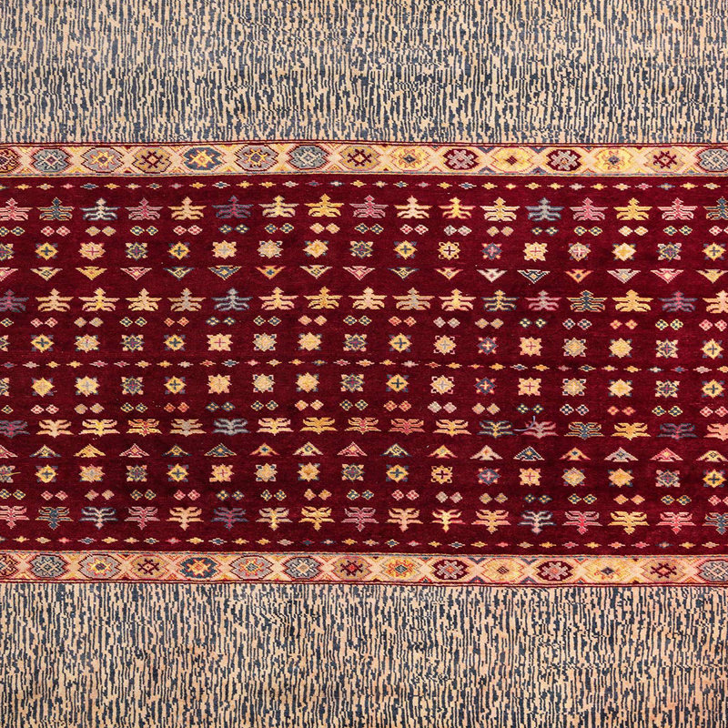 Tapis abstrait moderne 4975, Carré 6 pi