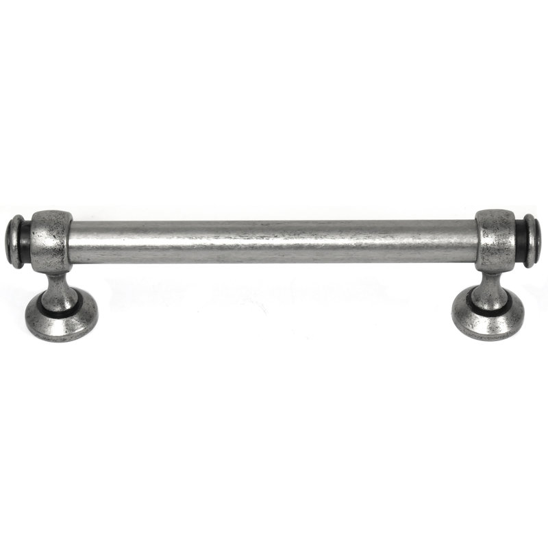 Poignée barre 5" centrée Balance, Étain vieilli, 7.9921"