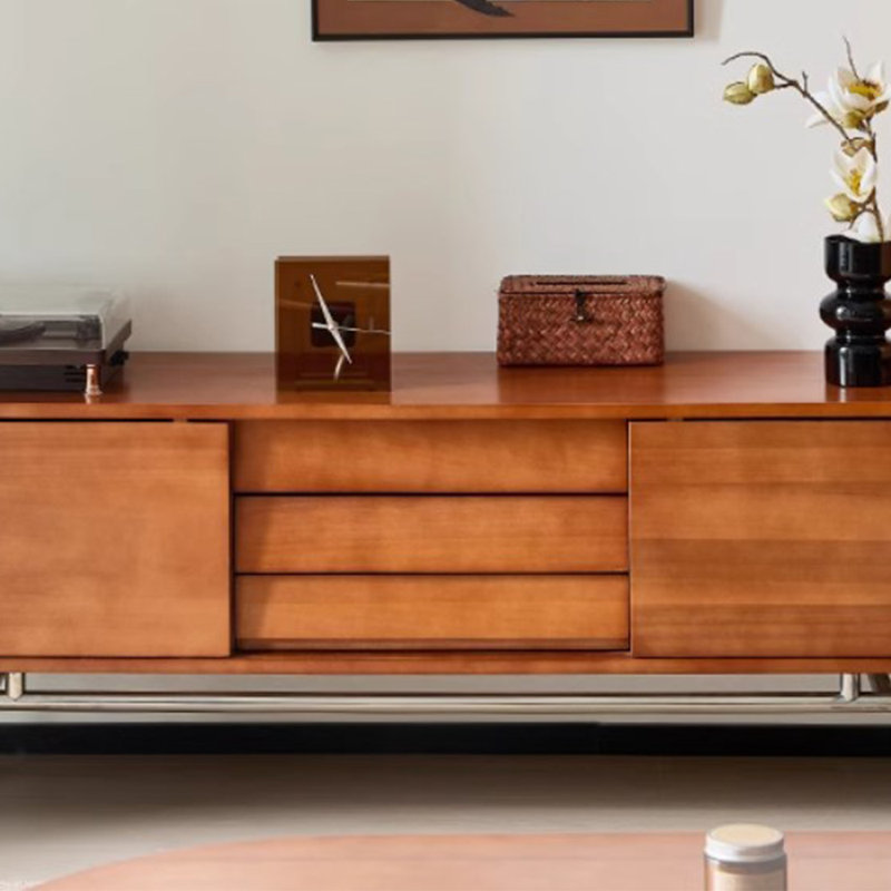 Retro style design sense solid wood TV cabinet