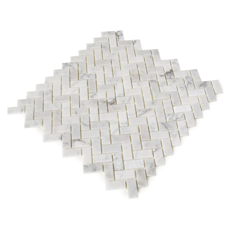 Carreau de mosaïque en marbre à chevrons 12 po x 12 po