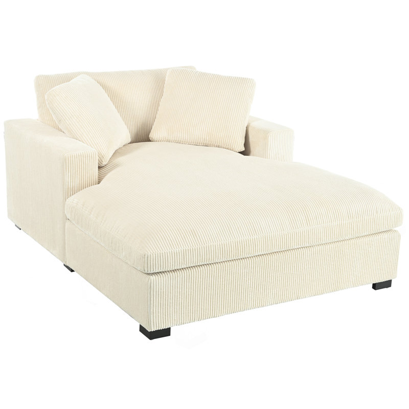 Méridienne surdimensionnée de 53,5 po (l) * 70,9 po (P) Mirod, chaise longue - conception classique, tissu doux, assemblage facile, structure durable avec pieds en bois massif