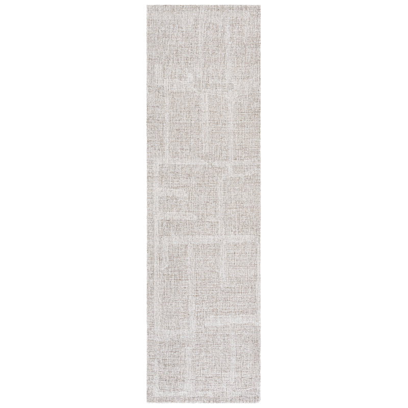 Tapis abstrait en laine touffetée à la main Abstract 460, Tapis de couloir 2 pi 3 po x 8 pi
