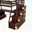Lit mezzanine simple avec 7 tiroirs, 2 tablettes et bureau pour une utilisation compacte et multifonctionnelle dans les chambres modernes-133490514-133490516
