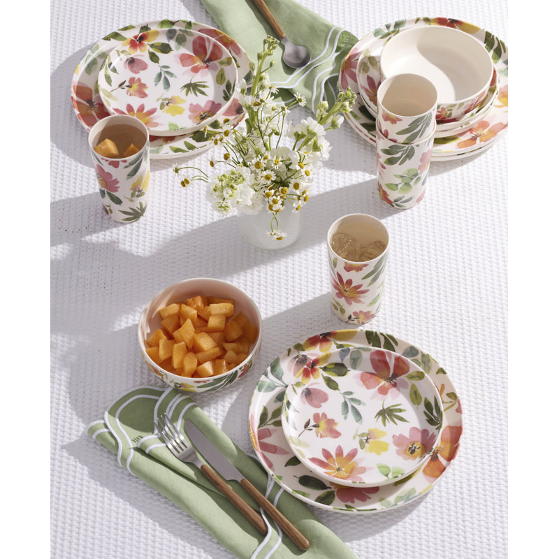 Oneida 24 Seven Melamine Floral 12-Piece Dinnerware Set