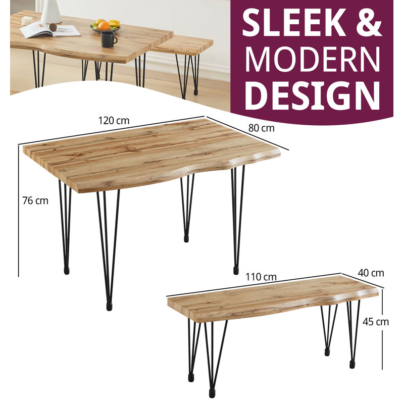 Mose 4 - Person Dining Set, 76cm H x 120 cm L x 80cm W