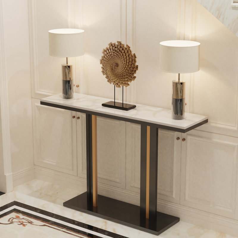 Lilesville 118cm Marble Top Console Table, White