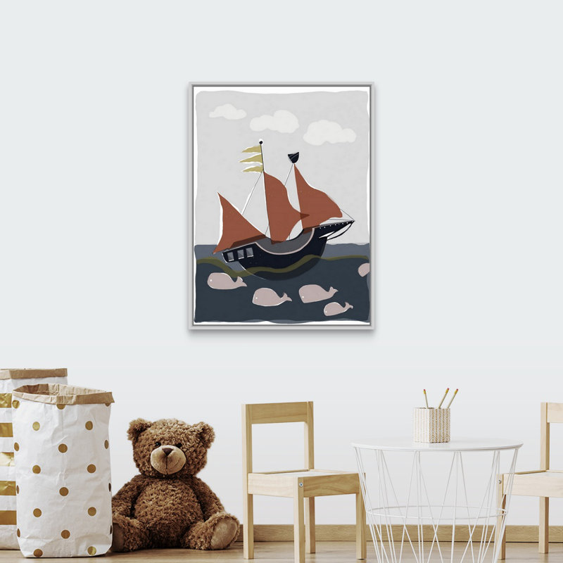 Art sur toile ahoy ii Sikes, H 40 po x l 30 po x P 1,75 po, Cadre flottant blanc