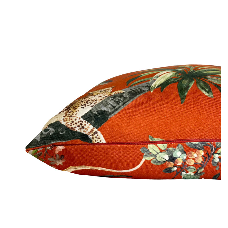 Housse de coussin Jungle, H 22 po x l 22 po, Orange