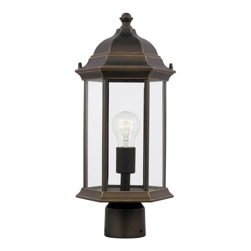 Lampadaire d'extérieur à une lumière Sevier , Bronze antique / transparent, Bronze Antique