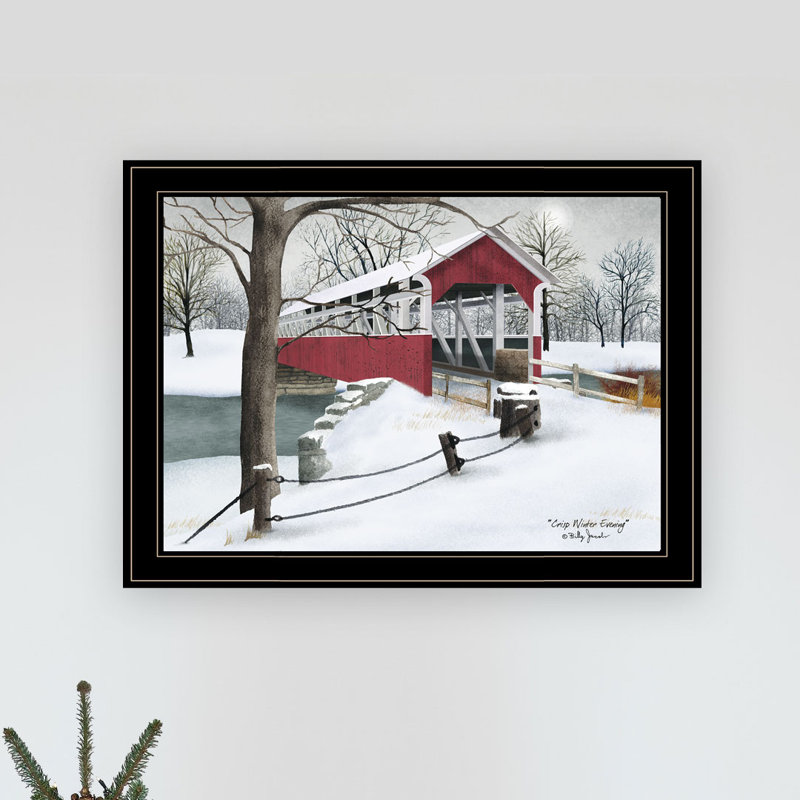 «Crisp Winter Evening», art mural encadré pour le salon, impression murale par Billy Jacobs, Noir