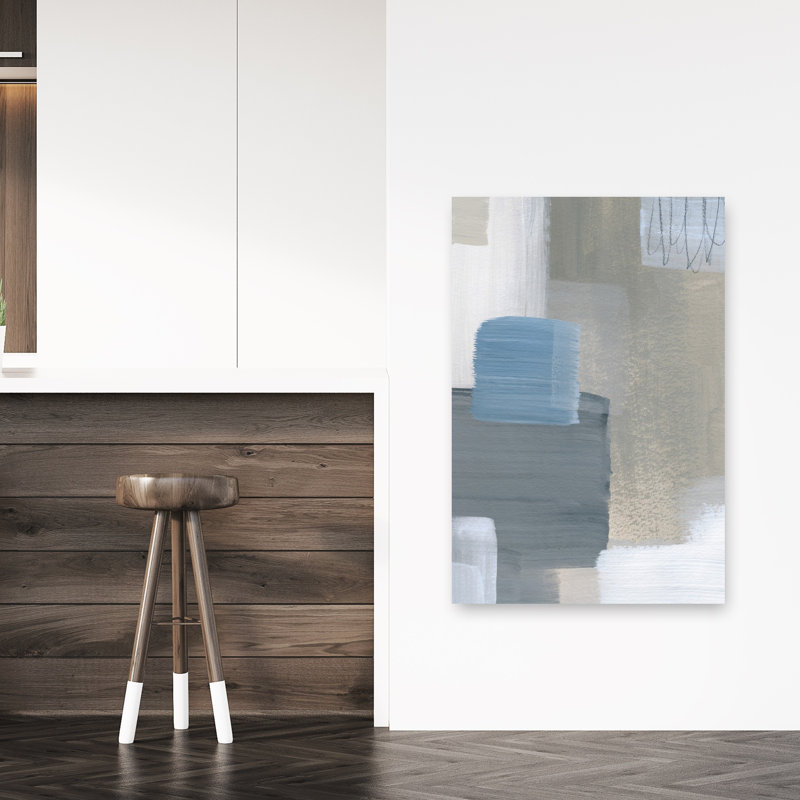 Art mural abstrait géométrique contemporain Soft Edges 3, H 48 po x l 32 po