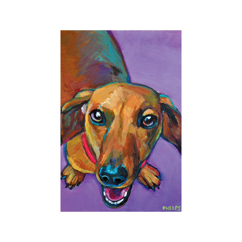 Lucy The Dachshund - Wrapped Canvas Painting, 66.04 cm H x 45.72 cm W x 3.175 cm D
