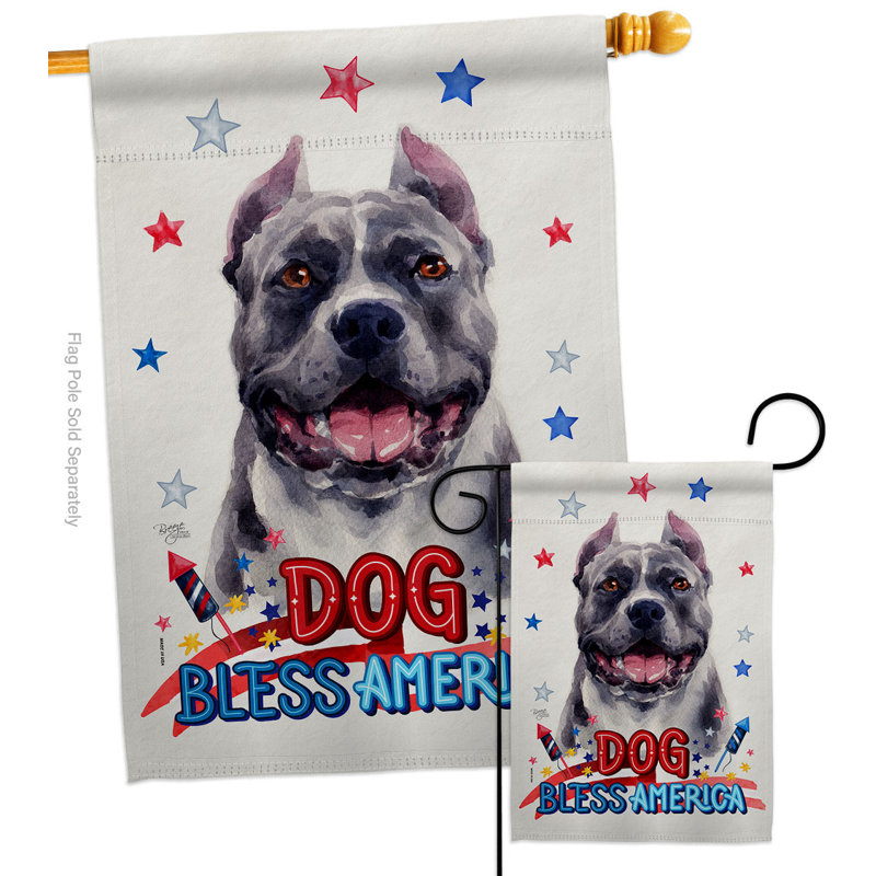 Drapeau de jardin Patriotic Pitbull, H 40 po x l 28 po
