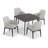 Oland 5-Piece 45" Square Dining Table and Armchairs Carbon Frame
