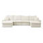 Canapé modulaire 142 po avec méridienne 142 po avec méridienne en forme de U et siège profond, aucun canapé requis pour le salon, beige-1640639259