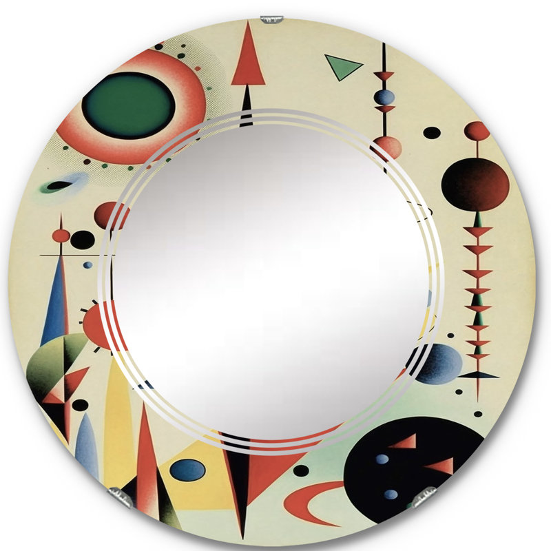 Seilles - Miroir mural rond moderne, 24 po x 24 po