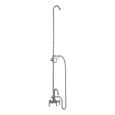 3 Handle Bathroom Clawfoot Tub Faucet with Hand Shower and Diverter