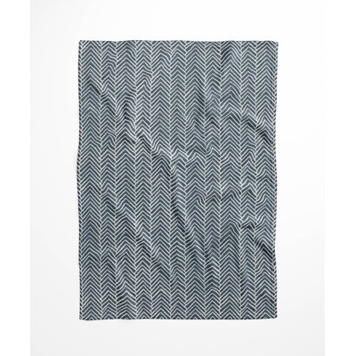 Chevron Block Velveteen Fleece Blanket