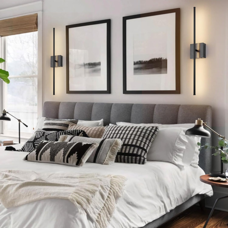 Battery Operated Wall Sconces with Remote Control, Dimmable Wall Sconces Set of Two, 350°Rotate
