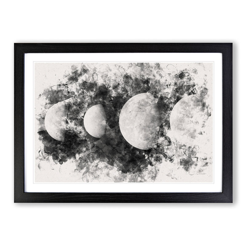Moons of Jupiter - Picture Frame Painting Print, Black Framed, 40cm H x 60cm W x 2cm D