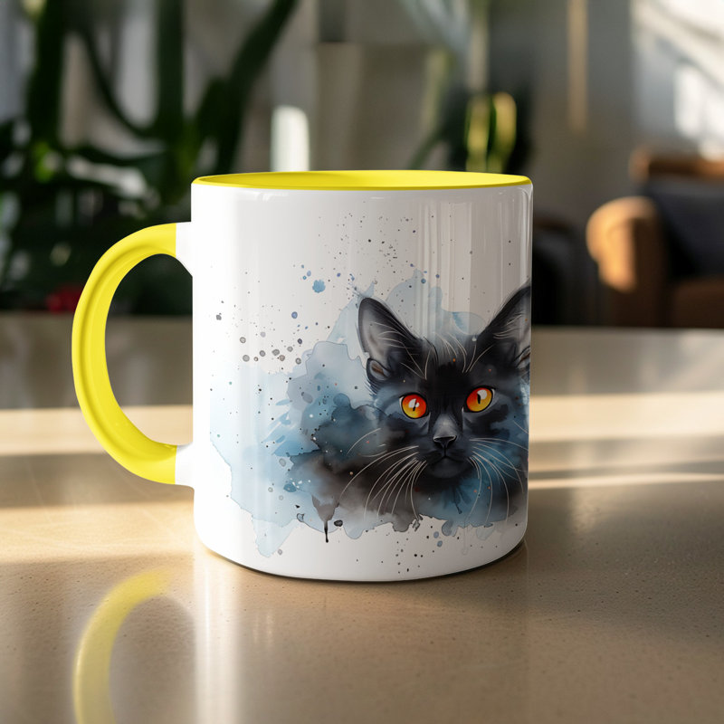 Ceramic Coffee Mug, 2, Yellow
