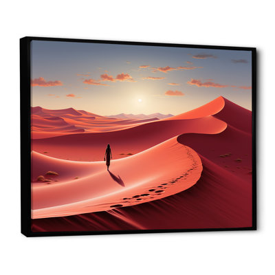 Dunes vermillon rouges et jaunes désert Wanderer II - désert, art mural