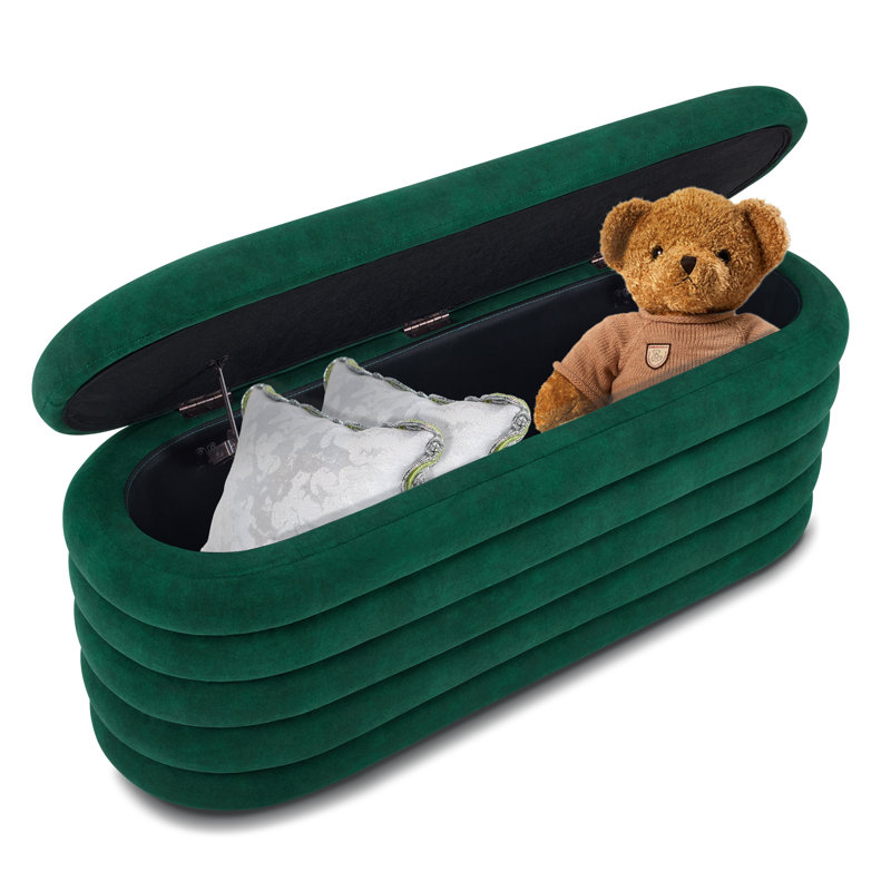 Banc de rangement avec repose-pieds Berkeley, Vert