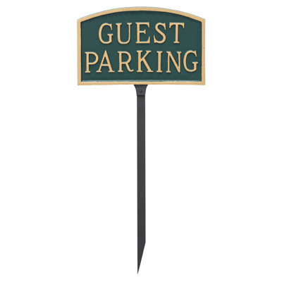 Small Arch Guest Parking Statement Plaque Sign with Lawn Stake