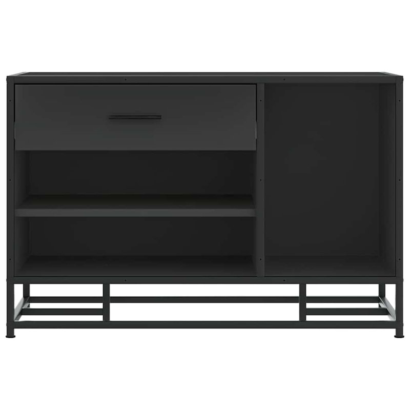 Shoe Bench 80X40x53.5 Cm Engineered Wood And Metal, Black