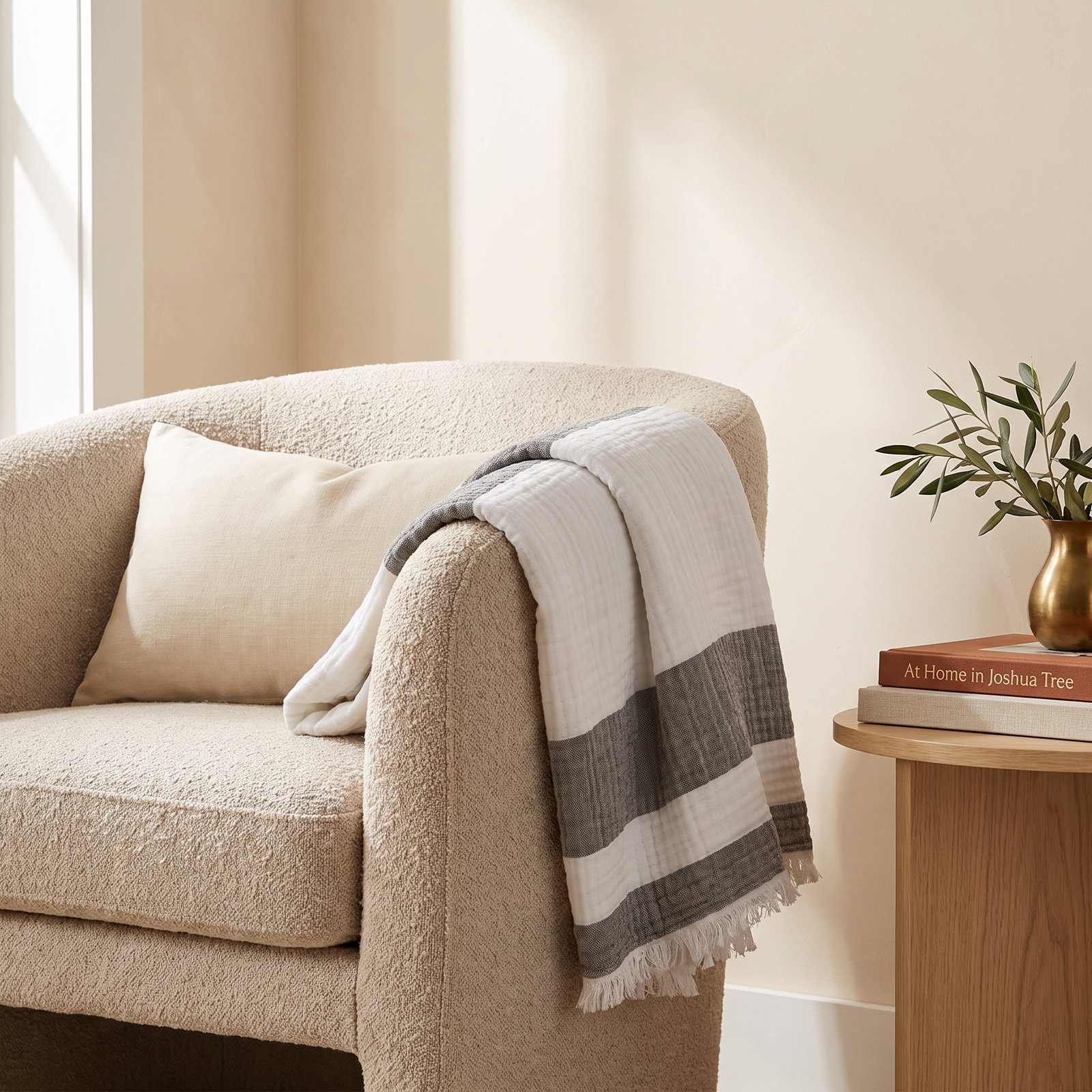 San Marino Cotton Throw Blanket, Ocean