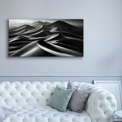 Toile épique Graffiti «Sand Dunes B & w 2» par Rey Klimt, 60 po x 30 po