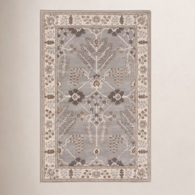 Crestfield Gray Beige Hand-Tufted Wool Rug