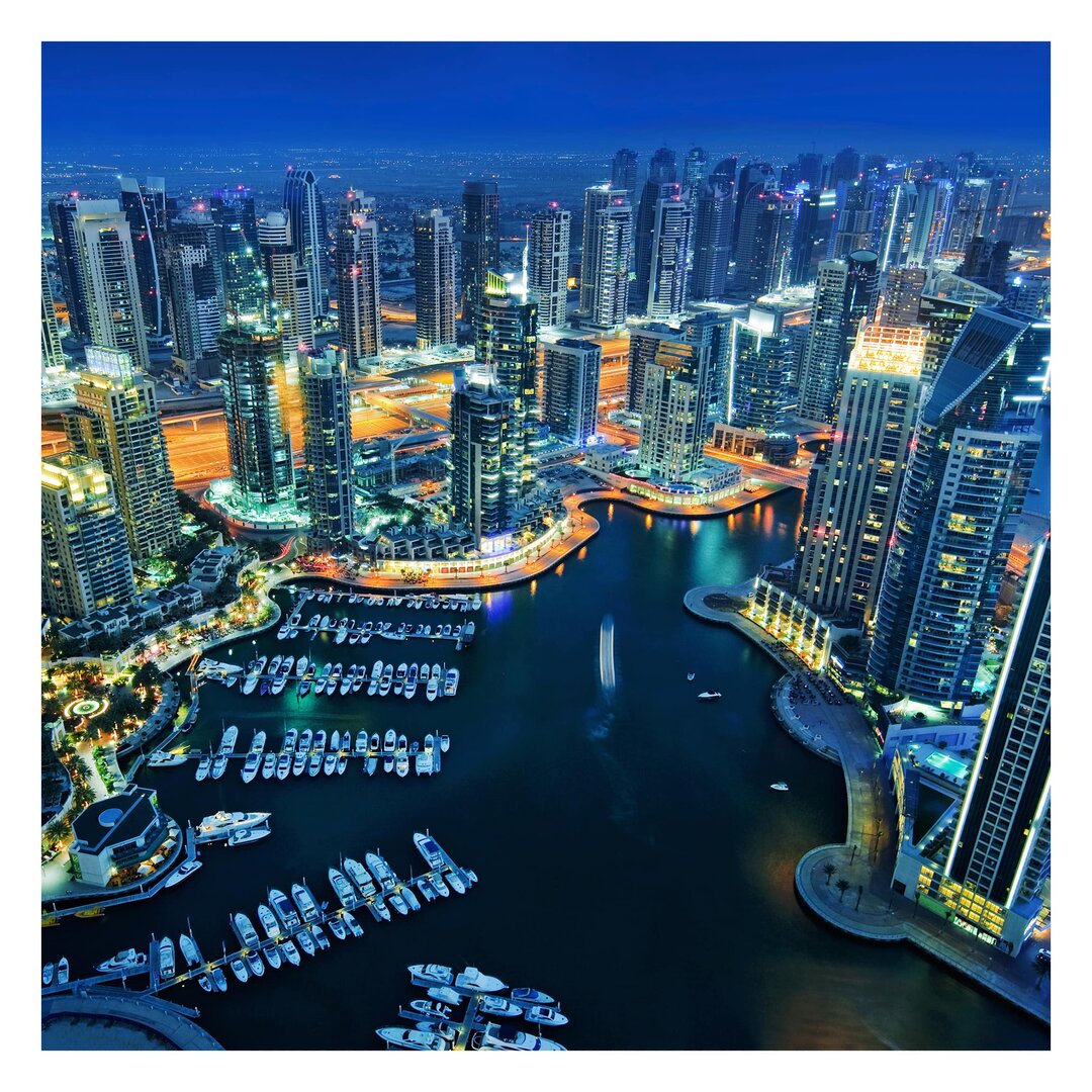 Matt Fototapete Nächtliche Dubai Marina 1,92 m x 192 cm