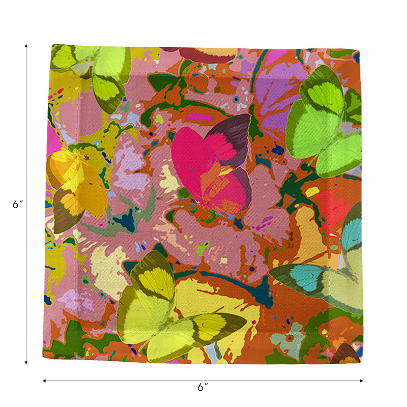 Mariposa Pop Cotton Sateen Cocktail Napkins, Pop